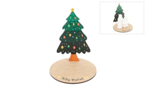SET 4 PINHEIROS NATAL 11.7X9.8X0.3CM MDF C/ BASE