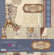 KIT 8 PAPEIS SCRAP TELA 30.5X31.8CM SANTA WORKSHOP PFY-15169