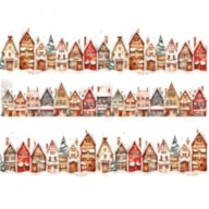 TRANSFER DTF TEXTIL 25X30CM CHRISTMAS HOUSES ARTIS DECOR