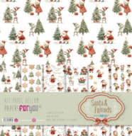 VELLUM SCRAP PAPER  30X31CM SANTA & FRIENDS PFY-15413