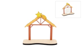SET 4 CABANAS P/ PRESÉPIO 11.7X9.8X0.3CM MDF C/ BASE