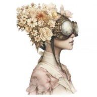 TRANSFER DTF TEXTIL 25X30CM STEAMPUNK FLOWERS 2 ARTIS DECOR
