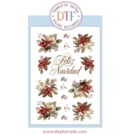 TRANSFER DTF-067P 14.28X19CM CHRISTMAS FLOWERS