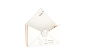 KIT CAIXA VASO NAMORADOS ENVELOPE 18X3.8X20CM MDF BRANCO