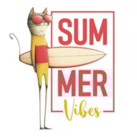 TRANSFER DTF TEXTIL 24X23CM CATS SUMMER VIBES ARTIS DECOR