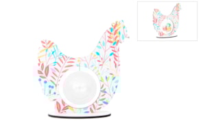 GALINHA C/BASE 22X22.5X0.5CM MDF C/BOLA ACRILICA 8CM