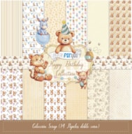 BLOCO 14 PAPEIS SCRAP 30X30CM HAPPY BIRTHDAY PFY-14664