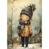 TRANSFER DTF FABRIC 25X30CM LITTLE BOY SNOW ARTIS DECOR