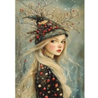 TRANSFER DTF FABRIC 25X30CM SNOWY FOREST GIRL ARTIS DECOR