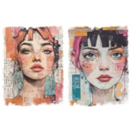 TRANSFER DTF FABRIC 25X30CM FEMALE PORTRAIT B ARTIS DECOR