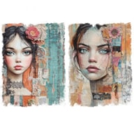 TRANSFER DTF FABRIC 25X30CM FEMALE PORTRAIT A ARTIS DECOR