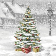 EMB. 20 GUARDANAPOS 33X33CM TREE ON SQUARE CHRISTMAS