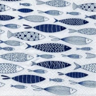 SET 20 NAPKIN 33x33CM FISH 370440