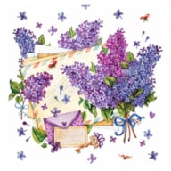SET 20 NAPKIN 33x33CM LETTERS and LILACS 389158
