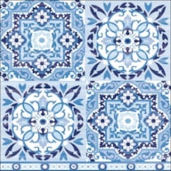 SET 20 NAPKIN 33X33CM TILES BLUE