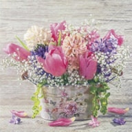 SET 20 NAPKIN 33X33CM PASTEL SPRING FLOWERS