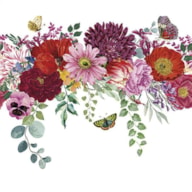 SET 20 NAPKIN 33X33CM FLOWER BORDER WHITE