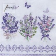 SET 20 NAPKIN 33X33CM LOVELY LAVENDER WHITE