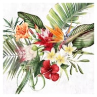 EMB. 20 GUARDANAPOS 33x33CM FLORES FOLHAS PALMEIRA 340032
