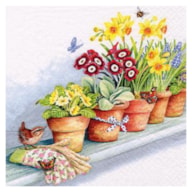 EMB. 20 GUARDANAPOS 33x33CM VASOS DE FLORES 380070