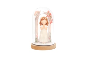 CHICA C/CAMPANULA 11.5X18.5X1.6CM MDF BLANCO