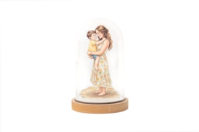 MADRE CON CHICO C/CAMPANULA 11.5X18.5X1.6CM MDF BLANCO