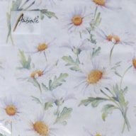 EMB. 20 GUARDANAPOS 33x33CM BEAUTIFUL DAISIES WHITE