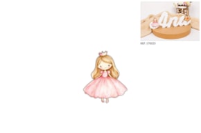 SET 6 PRINCESAS 5.8X7X0.3CM MDF