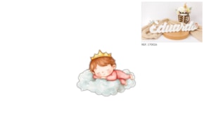 SET 6 MENINOS NA NUVEM 7X5.7X0.3CM MDF