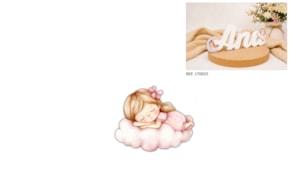 SET 6 MENINAS NA NUVEM 7X5.7X0.3CM MDF