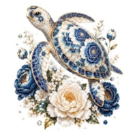 TRANSFER DTF TEXTIL 25X30CM PORCELAIN TURTLE ARTIS DECOR