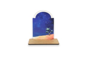 SET 2 CABANAS P/ PRESEPIO 12X8.5X13X0.3CM MDF C/ BASE