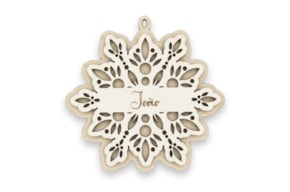 BOLA FLOCO NEVE C/ NOME PERSONALIZAVEL 9.5X.03CM MDF BRANCO
