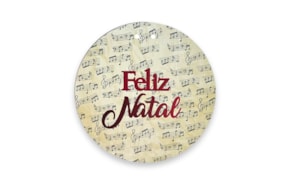 GRINALDA FELIZ NATAL D.22X0.3CM MDF BRANCO