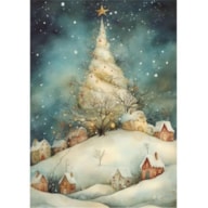 TRANSFER DTF TEXTIL 25X30CM SNOWY CHRSITMAS ARTIS DECOR