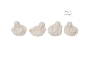 SET 4 ANJOS CONCHA 1411A  7CM